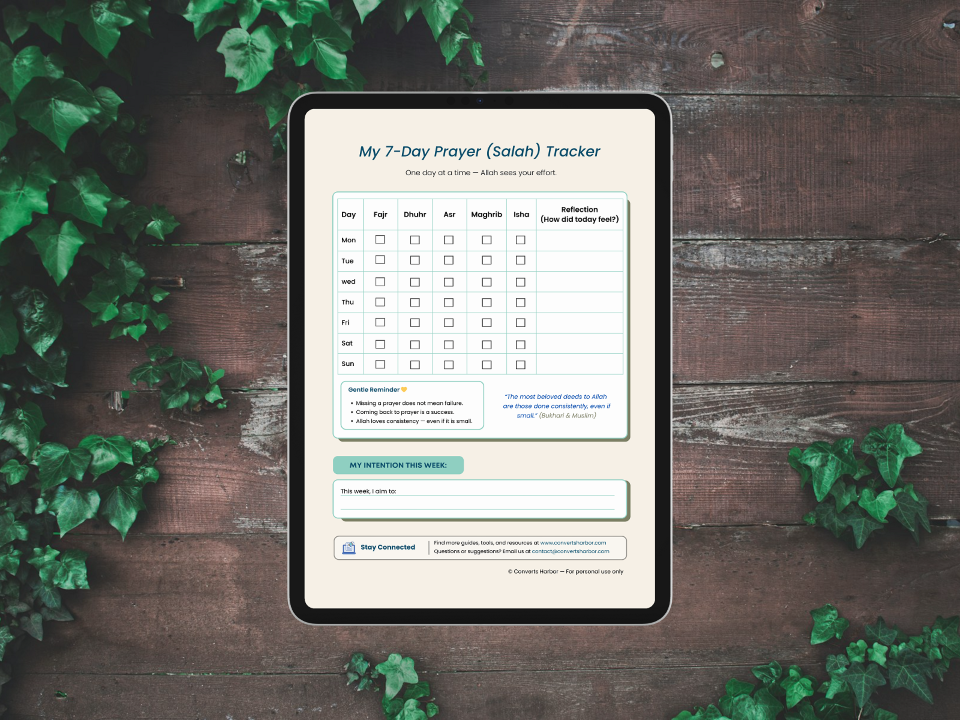 My 7-Day Prayer (Salah) Tracker