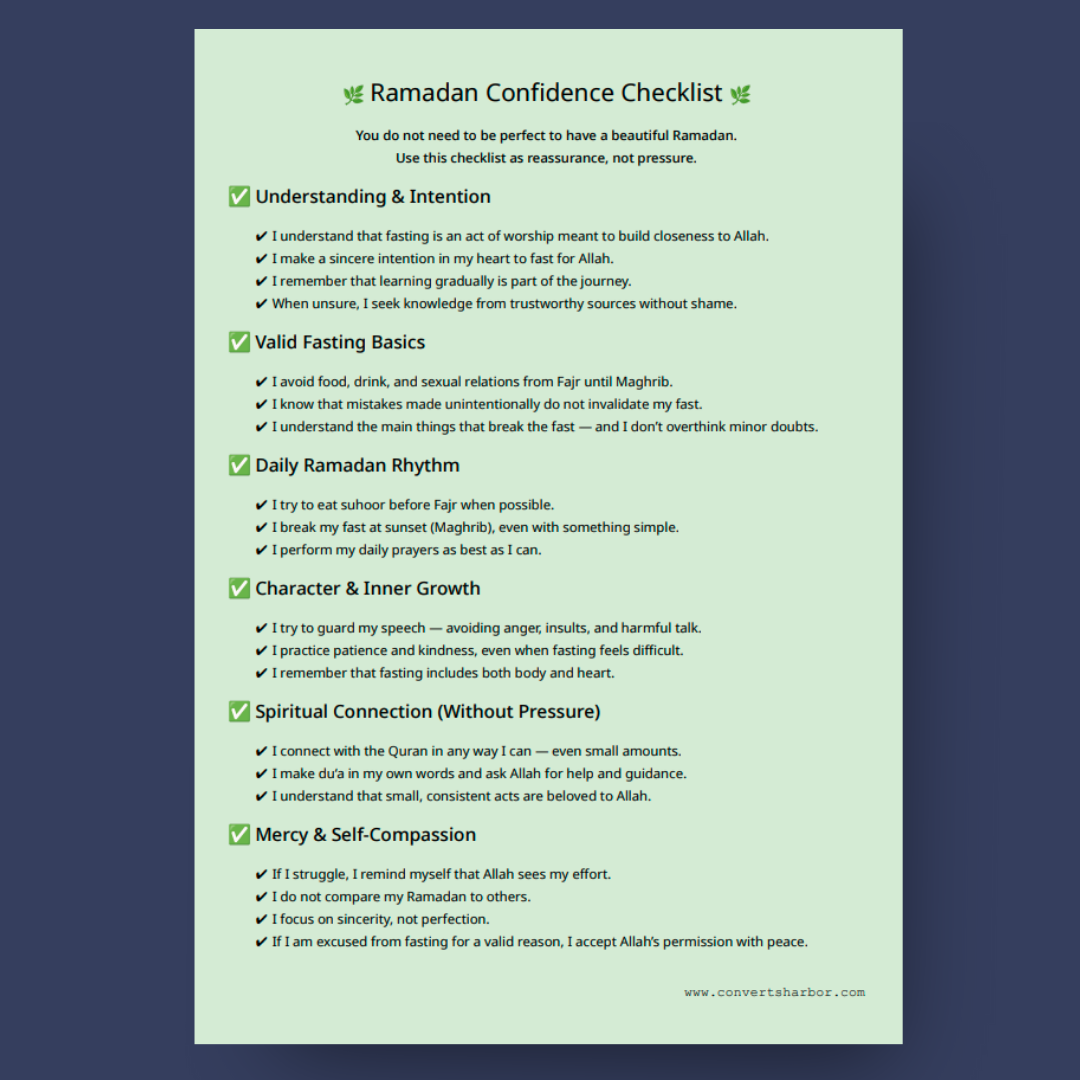 Ramadan Confidence Checklist